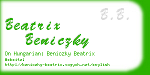 beatrix beniczky business card